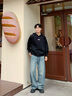森馬（Semir）王安宇同款丨牛仔褲男復古彎刀褲25冬長(cháng)褲丹寧布褲子109725124107 曬單實(shí)拍圖