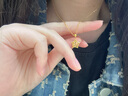 中國珠寶碎碎冰黃金項鏈足金999星星吊墜浪漫許愿星送老婆生日禮物送女友 2.4g【玫瑰禮盒】 曬單實(shí)拍圖
