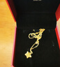 周大福鏤空爆閃方糖星星足金黃金項鏈(工費420)45cm 約3.9g EOF1675 曬單實拍圖
