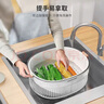 佳幫手瀝水籃洗菜籃子雙層洗水果籃廚房洗菜盆水果盤 大號 曬單實(shí)拍圖