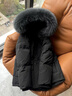 皮爾卡丹（pierre cardin）收腰羽絨服女2024年新款小個(gè)子大毛領(lǐng)時(shí)尚白鴨絨黑色外套 黑色 真狐貍大毛領(lǐng) S 【85斤--110斤】 曬單實(shí)拍圖