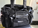 斯維森之星旅行包男士手提包休閑單肩健身包斜挎電腦包出差行李袋大容量皮包 2058黑色 曬單實(shí)拍圖