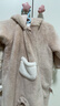 戴維貝拉（DAVE＆BELLA）新生兒爬服嬰兒連體衣0-6個(gè)月寶寶衣服冬季新款牛奶絨男寶睡衣 卡其色【現貨】 80cm （建議身高73-80cm） 曬單實(shí)拍圖