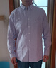 羅蒙（ROMON）純棉牛津紡長(cháng)袖襯衫男春秋中青年時(shí)尚職業(yè)工裝襯衣1085紫色43 曬單實(shí)拍圖
