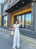 美麗衣櫥白色高腰牛仔褲女秋季寬松顯瘦垂感闊腿褲女休閑慵懶拖地長(cháng)褲子女 曬單實(shí)拍圖