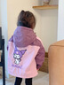 G.duck小黃鴨女童加絨外套秋冬款2026新款兒童沖鋒衣中小童秋冬季加厚棉 紫色加絨加厚款 110 cm 【建議身高100左右】 曬單實(shí)拍圖