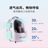 小佩新風(fēng)貓包二代落櫻粉 透明透氣外出用大號便攜雙肩貓包支持充電寶 曬單實(shí)拍圖
