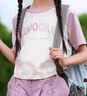 半度閑女童夏裝短袖套裝洋氣25新款兒童裝夏季t休閑兩件套潮 粉色  160 曬單實(shí)拍圖