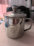 onlycook不銹鋼杯水杯帶蓋子 牛奶杯口杯316L不銹鋼兒童幼兒園寶寶杯 小豬 曬單實拍圖