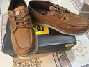 卡特頭層牛皮男鞋休閑鞋帆船鞋防水皮鞋英倫超輕軟底圓頭馬克鞋 咖色 43 皮鞋尺 曬單實(shí)拍圖