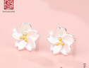 老銀匠925銀櫻花耳釘時(shí)尚可愛(ài)氣質(zhì)簡(jiǎn)約飾品送女友少女清新銀花朵耳釘女 曬單實(shí)拍圖