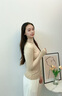 簡(jiǎn)云羊毛蠶絲德絨發(fā)熱半高領(lǐng)保暖內衣女加絨上衣單件秋衣男士打底衫冬 女【輕薄莫代爾】中領(lǐng)-淺芙杏 L 曬單實(shí)拍圖
