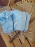 素色純棉100%小方巾兒童毛巾嬰兒口水巾柔軟吸水洗臉手帕幼兒園 25*25cm 5條裝 藍色 曬單實(shí)拍圖