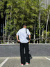 木林森（MULINSEN）休閑褲男直筒運動(dòng)舒適寬松純色百搭男士長(cháng)褲子 黑色 M 曬單實(shí)拍圖
