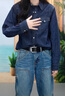 Levi's李維斯男士經(jīng)典寬松藍色牛仔襯衫時(shí)尚簡(jiǎn)約美式水洗情侶外套 曬單實(shí)拍圖