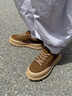 皓頓（HAUT TON）厚底工裝板鞋男2025新款復古休閑鞋頭層牛皮低幫男鞋 褐色 41 -適合運動(dòng)鞋42碼 曬單實(shí)拍圖