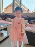 G.DUCKKIDS女童公主裙秋裝洋氣連衣裙寶寶套裝裙子兩件套兒童春秋蕾絲背心裙 粉色 100 cm 曬單實(shí)拍圖