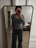 妙奕嘉長(cháng)袖上衣女秋季修身長(cháng)袖t恤辣妹顯瘦內搭2025新款外穿灰色打底衫 U型領(lǐng)字母長(cháng)袖T恤【高級灰】 M 【建議90-110斤】 曬單實(shí)拍圖