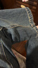 betu女裝2025秋季新款牛仔闊腿褲顯瘦撞色線繡花九分褲女2508T79 牛仔色 M 曬單實拍圖