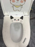 木允瑤日本馬桶墊冬季加絨加厚感四季通用拉鏈款可愛(ài)毛絨坐便套 黑耳貓-米色【不掉毛】 0個(gè) 標準 曬單實(shí)拍圖