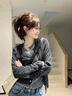 鹿依檸休閑褲女裝套裝2025秋冬新款韓版時(shí)尚百搭休閑慵懶風(fēng)顯瘦闊腿褲子 黑灰毛衣+灰色褲子 M 曬單實(shí)拍圖