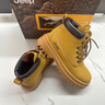 Jeep吉普馬丁靴男靴春季英倫風(fēng)工裝靴加絨棉靴男東北抗寒大黃靴子男 土黃色 41 41(255mm) 曬單實(shí)拍圖