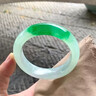 緬甸冰種翡翠帝王綠手鐲圓條滿(mǎn)綠玉手鐲老坑a貨陽(yáng)綠玉鐲子正品女 曬單實(shí)拍圖
