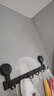 映生活槍灰衛生間置物架免打孔洗漱臺廁所帶掛鉤毛巾桿壁掛墻上收納架子 單層-【加高】槍灰50CM帶5鉤帶桿 曬單實(shí)拍圖