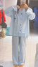 野獸派家居（tbh）【龔俊同款】軟棉棉黑豹天絲棉家居服套裝情侶睡衣長款水滴藍(lán)XS 曬單實(shí)拍圖