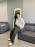 Teenie Weenie Men小熊男裝簡約休閑褲秋冬燈芯絨休閑直筒寬松長褲 軍綠色 XL 180 曬單實拍圖