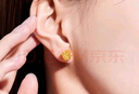 中國黃金（CHINA GOLD）18K金小方糖耳釘女款直針款養(yǎng)耳洞耳飾教師節(jié)生日禮物送女友愛人 【今/次日達(dá)】18K金小方糖耳釘 曬單實(shí)拍圖