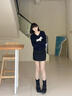 卓詩尼美拉德短靴女2025年秋季新款棕色增高馬丁靴子女單靴褲管靴堆堆靴 棕色 【5cm單里款】 37 曬單實拍圖
