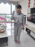 諾佳微淇女童套裝秋冬裝2025新款兒童裝洋氣女孩褲子加絨加厚運(yùn)動假兩件套 灰色【春秋款】 160 曬單實(shí)拍圖