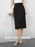 尚都比拉職場(chǎng)通勤黑色半身裙女春季顯瘦直筒裙高級(jí)感中長(zhǎng)裙 黑色 L 曬單實(shí)拍圖