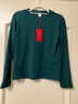 皮爾卡丹（pierre cardin）雙面德絨打底衫女圓領(lǐng)秋冬新款加厚保暖上衣純色內搭媽媽t恤 墨綠色 3XL 【建議135-150斤】 曬單實(shí)拍圖