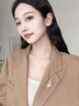 唐后正品天然白玉蘭花胸針高檔女淡水珍珠奢華別針送媽媽長輩禮物 天然白貝玉蘭花-送官方鑒定證書 曬單實拍圖