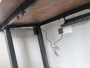 木藝生高端實(shí)木電動(dòng)升降桌書(shū)桌電腦桌臺式電競辦公桌子四立柱升降工作臺 隱藏插排3cm胡桃色-4立柱雙電機 140*70【免費送裝】 曬單實(shí)拍圖
