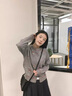 韓璐嬌（hanlujiao）秋季連衣裙女裝2025新款早秋穿搭一整套韓系減齡顯瘦氣質(zhì)套裝裙子 灰色毛衣+半身裙 M 曬單實(shí)拍圖