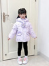 G.DUCKKIDS童裝兒童羽絨服女童外套白鴨絨庫洛米印花面包服女寶寶保暖外出服 紫色 110 尺碼4~5歲【100-110cm】 曬單實(shí)拍圖