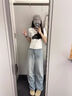 班尼路牛仔褲子女裝秋冬新款高腰修身長(cháng)褲百搭休閑風(fēng)簡(jiǎn)約直筒闊腿褲 淺藍 -直筒版型 M 曬單實(shí)拍圖