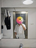 Homlean日系文藝短袖襯衫男春夏季純色基礎款涼感半袖衫HL12白色L 曬單實(shí)拍圖