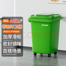 紐仕達垃圾桶翻蓋式30L方形綠色家用廚房商用環(huán)衛帶輪戶(hù)外飯店容量箱 曬單實(shí)拍圖