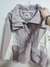 森馬（Semir）防護外套|外套女中長(cháng)款拼色三防防風(fēng)秋潮酷寬松連帽上衣戶(hù)外 紫白色調00471 L 曬單實(shí)拍圖