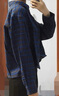 優(yōu)衣庫女裝法蘭絨箱型襯衫/格紋美式復古479086 65 寶藍色 M /160/84A 曬單實(shí)拍圖