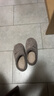 棉拖鞋男士秋冬居家加絨加厚保暖厚底戶(hù)外柔軟情侶棉鞋女 豆沙【兔毛菱格】 42-43 適合41-42的腳 曬單實(shí)拍圖