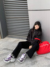 QGF美式高街墊肩外套男女春秋夏季新款痞帥潮牌短款上衣服高級感夾克 黑色 XL [建議125-140斤] 曬單實(shí)拍圖