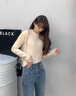 MJ STYLE薄絨打底衫女2025年秋冬季新款加絨保暖抗菌內(nèi)搭寬松長袖T恤上衣 曬單實拍圖