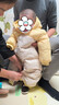 巴拉巴拉童裝嬰兒羽絨服連體衣寶寶2025新款冬裝加厚保暖哈衣爬服萌趣造型 咖色小鴨子-白鴨絨 90 cm-充絨量93g 曬單實(shí)拍圖