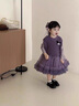 G.duck庫洛米女童連衣裙春秋新款女寶寶公主裙美樂(lè )蒂兒童毛衣馬甲兩件套 紫色+發(fā)夾 100 （建議身高90cm 3-4歲） 曬單實(shí)拍圖