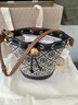 Tory Burch 湯麗柏琦 T MONOGRAM 迷你提花斜挎水桶包TB 80534 海軍藍 405 曬單實(shí)拍圖